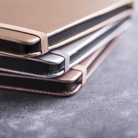 Bloc Notes Personnalisable et Élégant Bodley Matières : PU Couleurs : argenté cadeau collaborateur premium