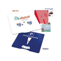 Disque de Stationnement Écologique Personnalisable en Carton 15 x 15 cm - Objet Publicitaire