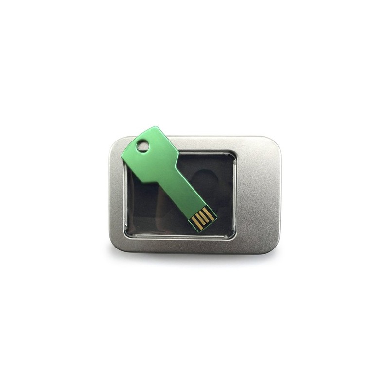 Clé USB Personnalisée Élégante Pratique 16GB Fixing Matières : aluminium Couleurs : vert marquage couleur éclatante
