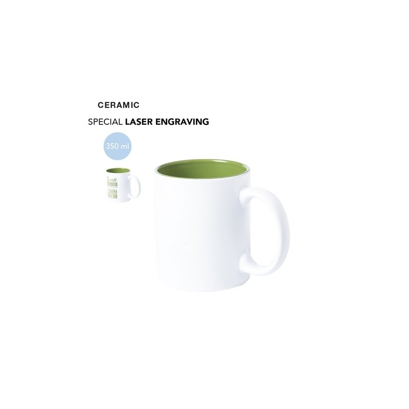 Tasse Personnalisée Éco-responsable pour Cadeau d'Entreprise Kulmer Matières : céramique Couleurs : jaune impression logo haute 