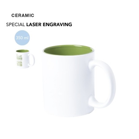 Tasse Personnalisée Éco-responsable pour Cadeau d'Entreprise Kulmer Matières : céramique Couleurs : jaune impression logo haute 
