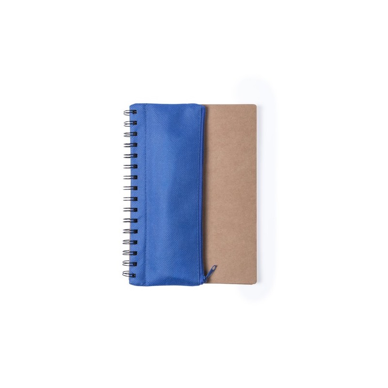 Cahier Éco-responsable et Pratique Personnalisé Mosku Matières : carton recyclé Couleurs : bleu personnalisable avec votre logo