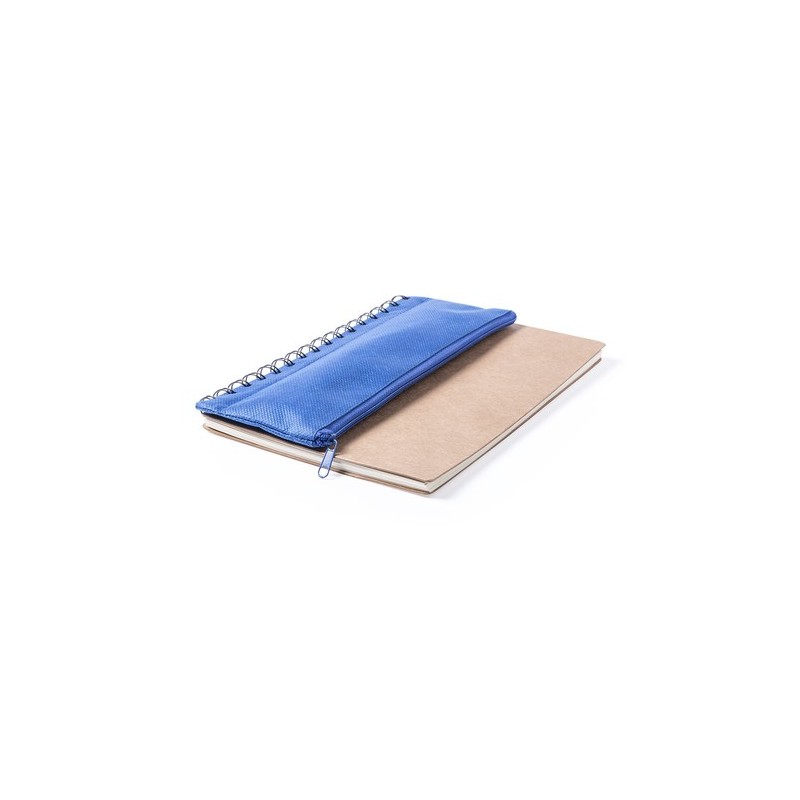 Cahier Éco-responsable et Pratique Personnalisé Mosku Matières : carton recyclé Couleurs : bleu marquage couleur éclatante