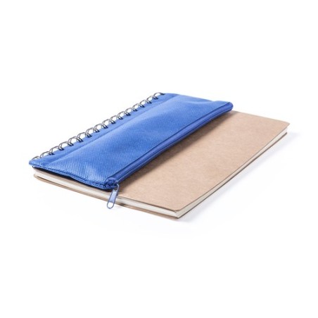 Cahier Éco-responsable et Pratique Personnalisé Mosku Matières : carton recyclé Couleurs : bleu marquage couleur éclatante