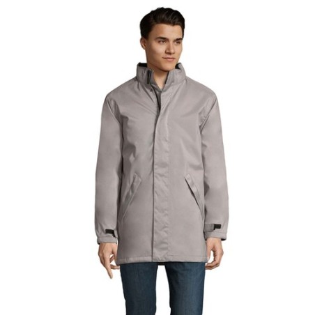 Parka unisexe personnalisée pas chère ROBYN Taille textile : S Couleurs : gris métallisé personnalisation sur mesure
