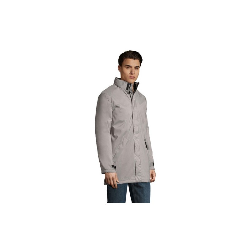 Parka unisexe personnalisée pas chère ROBYN Taille textile : S Couleurs : gris métallisé impression haute définition