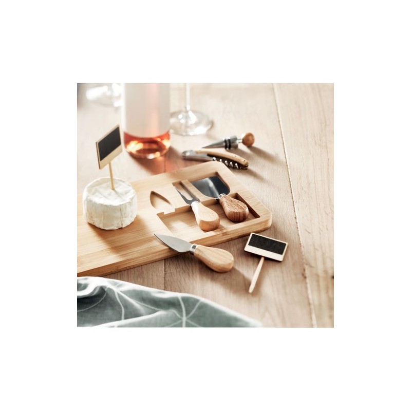 Plateau à fromage personnalisé en bambou pas cher GLENAVY Matières : bambou Couleurs : bois marquage laser ultra précis