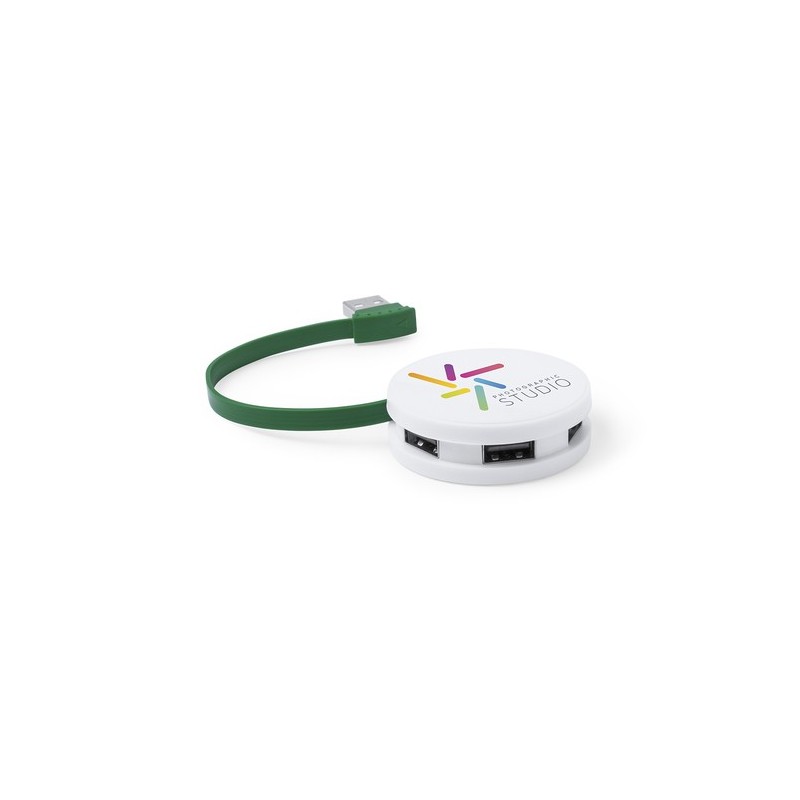 Hub USB Personnalisé High-Tech - Niyel pas cher Couleurs : noir marquage laser ultra précis