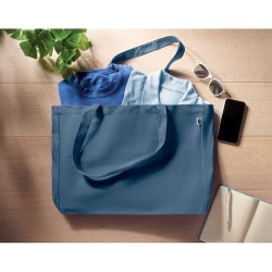 Sac de Plage Éco-responsable en Toile Recyclée 280 gr/m² - RESPECT COLOURED Matières : coton recyclé Couleurs : bleu accessoire 