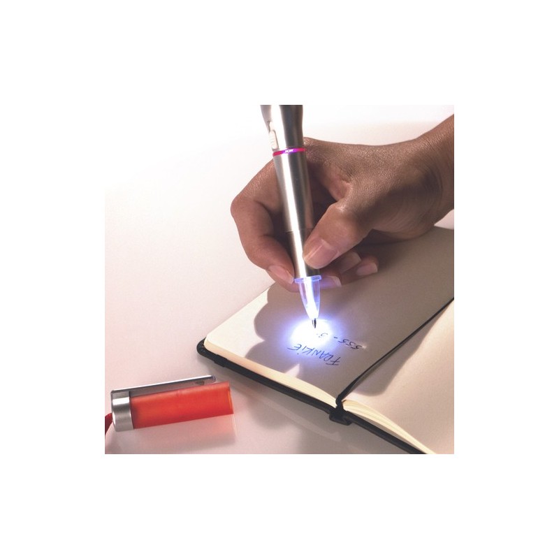 Stylo Lampe Publicitaire Unique Mustap Couleurs : gris marquage laser ultra précis