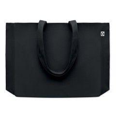 Sac de Plage Éco-responsable en Toile Recyclée 280 gr/m² - RESPECT COLOURED Matières : coton recyclé Couleurs : noir impression 
