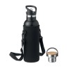 Gourde à double paroi personnalisée 700ml TIKSI Matières : acier inoxydable Couleurs : noir