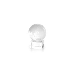 Presse-papier personnalisable  Sphère World Matières : verre marquage laser ultra précis