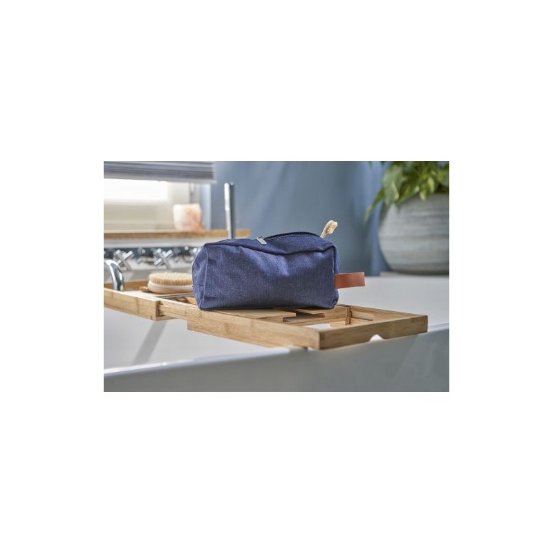Trousse de toilette en denim personnalisée pas cher - Marianne Matières : polyester Couleurs : bleu cadeau entreprise pas cher