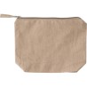 Trousse de maquillage  en coton recyclé Cressida Matières : coton Couleurs : kaki personnalisable avec votre logo