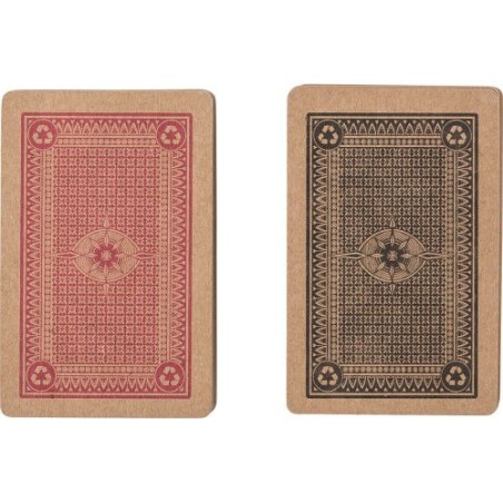 Set  de 2 jeux de cartes en carton recyclé - Arwen Matières : carton Couleurs : brun personnalisable avec votre logo