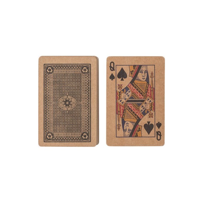 Set  de 2 jeux de cartes en carton recyclé - Arwen Matières : carton Couleurs : brun impression haute définition