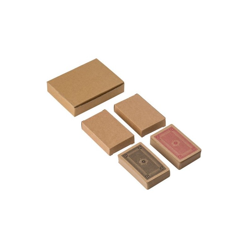 Set  de 2 jeux de cartes en carton recyclé - Arwen Matières : carton Couleurs : brun personnalisation rapide en France
