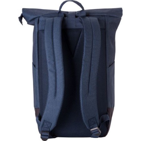 Sac à dos roll-top porte-ordinateur en polyester 600D - Oberon Matières : polyester Couleurs : noir marquage laser ultra précis