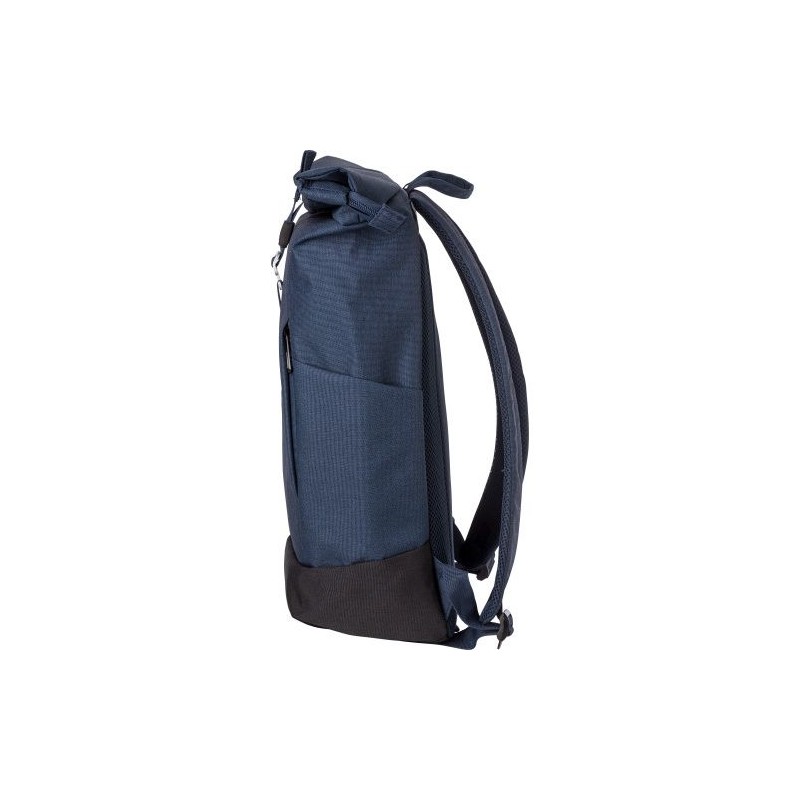 Sac à dos roll-top porte-ordinateur en polyester 600D - Oberon Matières : polyester Couleurs : noir objet promotionnel éco-respo