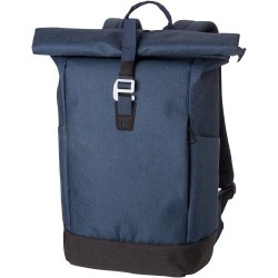 Sac à dos roll-top porte-ordinateur en polyester 600D - Oberon Matières : polyester Couleurs : noir cadeau client original