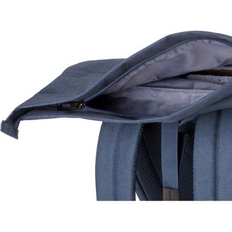 Sac à dos roll-top porte-ordinateur en polyester 600D - Oberon Matières : polyester Couleurs : noir objet publicitaire robuste