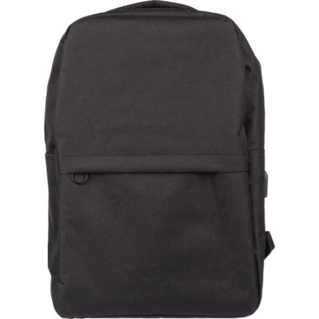 Sac à dos  porte-ordinateur personnalisé en rPET - Henrik Matières : polyester Couleurs : noir