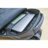 Sac à dos  porte-ordinateur personnalisé en rPET - Henrik Matières : polyester Couleurs : noir objet promotionnel éco-responsabl