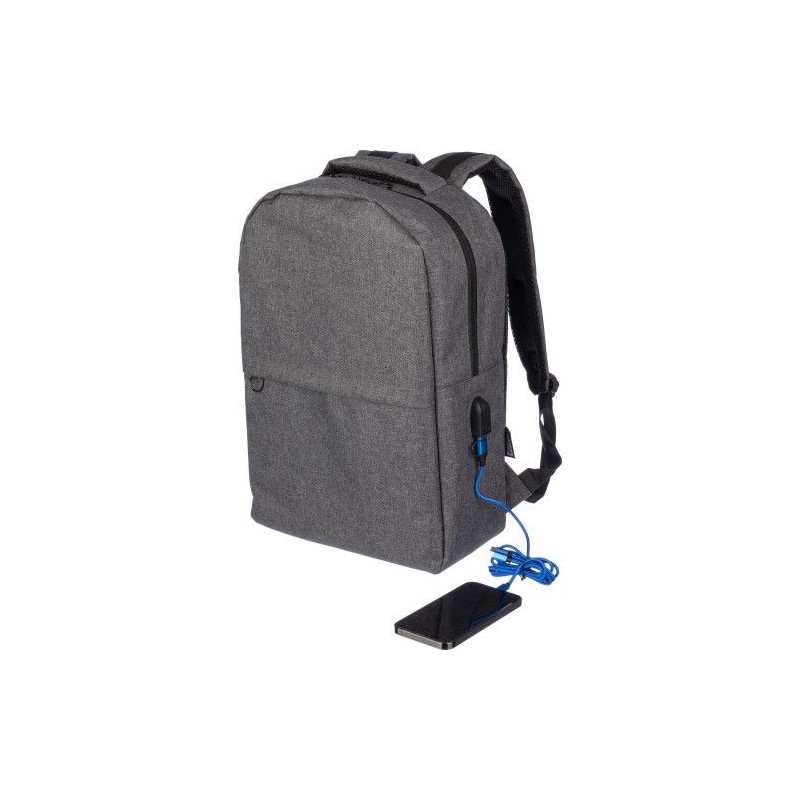 Sac à dos  porte-ordinateur personnalisé en rPET - Henrik Matières : polyester Couleurs : noir personnalisation rapide en France