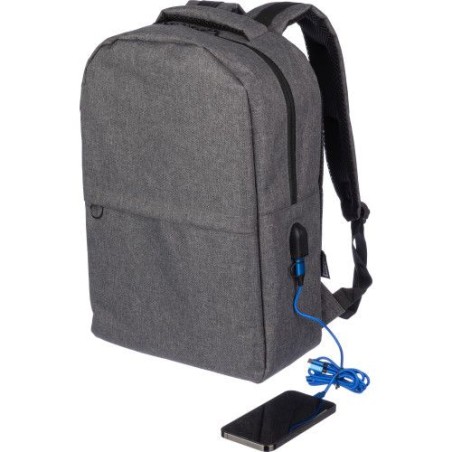 Sac à dos  porte-ordinateur personnalisé en rPET - Henrik Matières : polyester Couleurs : noir personnalisation rapide en France