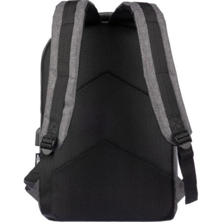 Sac à dos  porte-ordinateur personnalisé en rPET - Henrik Matières : polyester Couleurs : noir goodies entreprise design