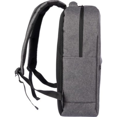 Sac à dos  porte-ordinateur personnalisé en rPET - Henrik Matières : polyester Couleurs : noir cadeau client original