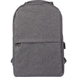 Sac à dos  porte-ordinateur personnalisé en rPET - Henrik Matières : polyester Couleurs : gris personnalisable avec votre logo
