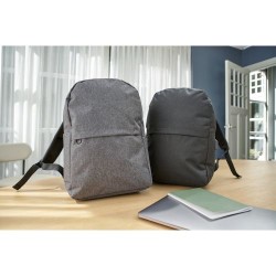 Sac à dos  porte-ordinateur personnalisé en rPET - Henrik Matières : polyester Couleurs : gris cadeau entreprise pas cher