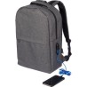 Sac à dos  porte-ordinateur personnalisé en rPET - Henrik Matières : polyester Couleurs : gris cadeau collaborateur premium
