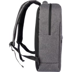 Sac à dos  porte-ordinateur personnalisé en rPET - Henrik Matières : polyester Couleurs : gris impression logo haute qualité