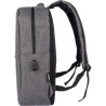 Sac à dos  porte-ordinateur personnalisé en rPET - Henrik Matières : polyester Couleurs : gris marquage couleur éclatante