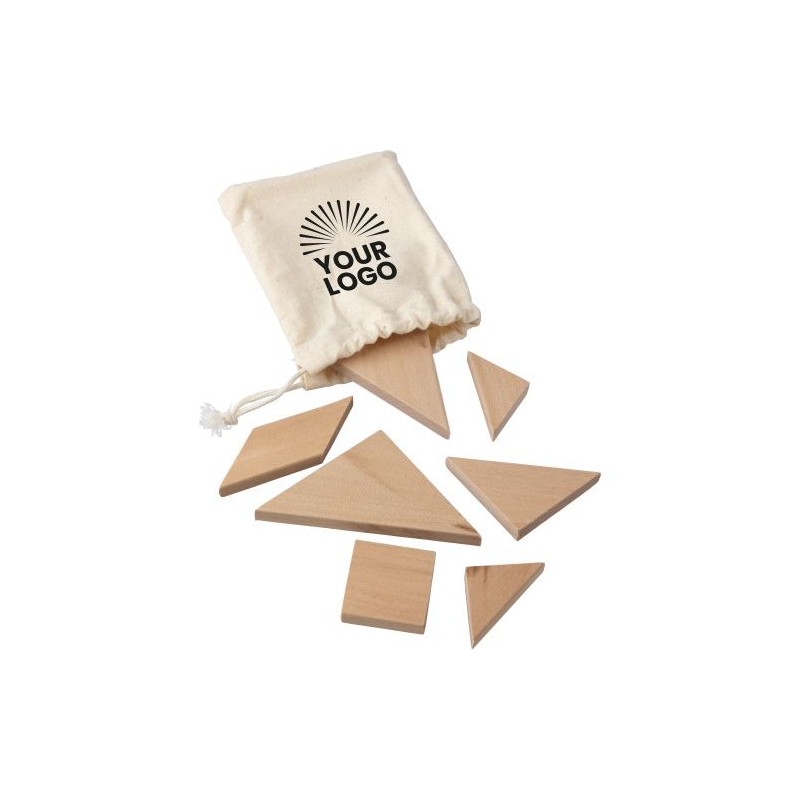Puzzle tangram en bois naturel  - Ulrike Matières : bois Couleurs : brun cadeau entreprise pas cher