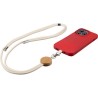 Porte-téléphone lanyard personnalisé en coton - Lucia Matières : bambou Couleurs : sable goodies publicitaire événementiel
