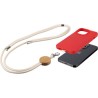 Porte-téléphone lanyard personnalisé en coton - Lucia Matières : bambou Couleurs : sable impression haute définition