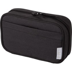 Pochette de voyage  en rPET 600D personnalisée - Calix Matières : polyester Couleurs : noir marquage laser ultra précis