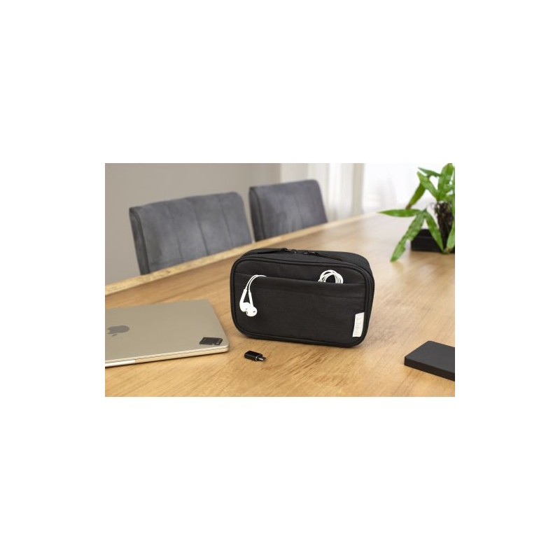 Pochette de voyage  en rPET 600D personnalisée - Calix Matières : polyester Couleurs : noir livraison express 24h 48h