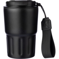 Mug isotherme personnalisé en inox - Louisa Matières : bois Couleurs : noir
