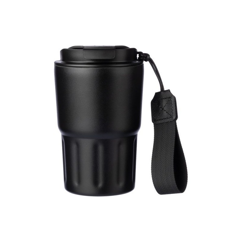 Mug isotherme personnalisé en inox - Louisa Matières : bois Couleurs : noir