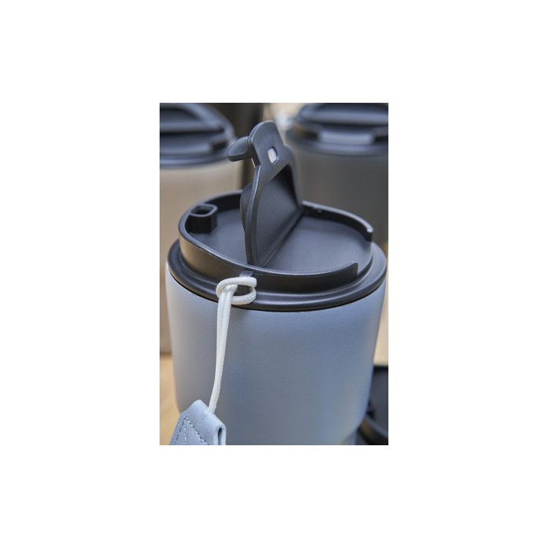 Mug isotherme personnalisé en inox - Louisa Matières : bois Couleurs : noir personnalisation rapide en France
