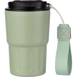 Mug isotherme personnalisé en inox - Louisa Matières : bois Couleurs : noir goodies publicitaire durable