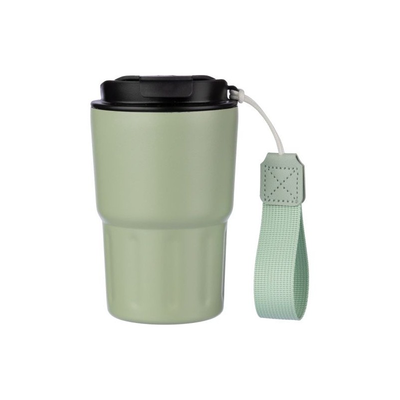 Mug isotherme personnalisé en inox - Louisa Matières : bois Couleurs : noir goodies publicitaire durable