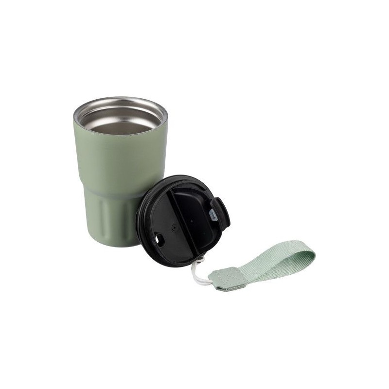 Mug isotherme personnalisé en inox - Louisa Matières : bois Couleurs : noir marquage couleur éclatante
