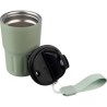 Mug isotherme personnalisé en inox - Louisa Matières : bois Couleurs : noir marquage couleur éclatante
