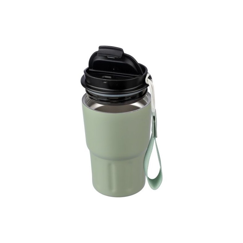 Mug isotherme personnalisé en inox - Louisa Matières : bois Couleurs : noir personnalisable avec votre logo